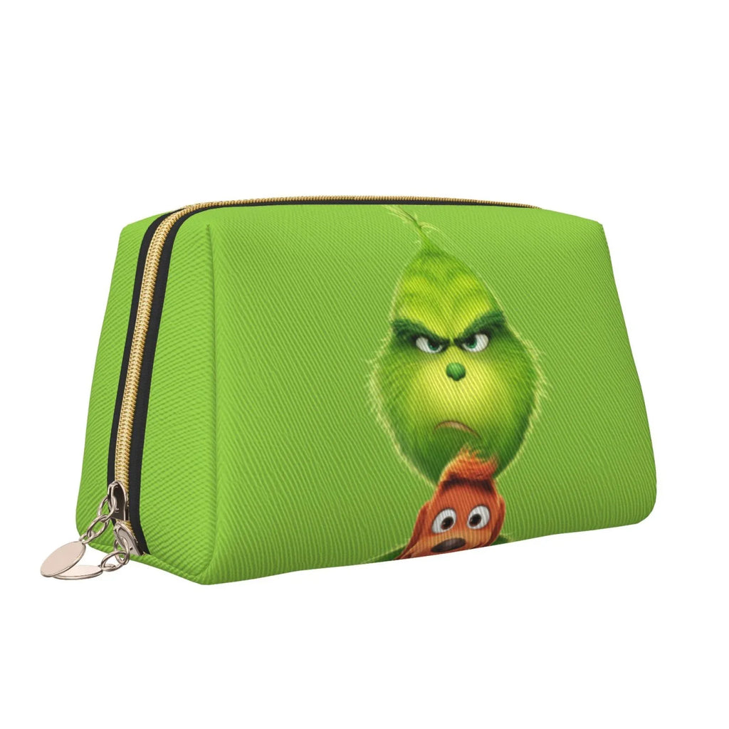 Grinch Storage Bag Pouch Cosmetic Animated Travel Organizer Bag Makeup Leather Gift Portable Toiletry Purse
