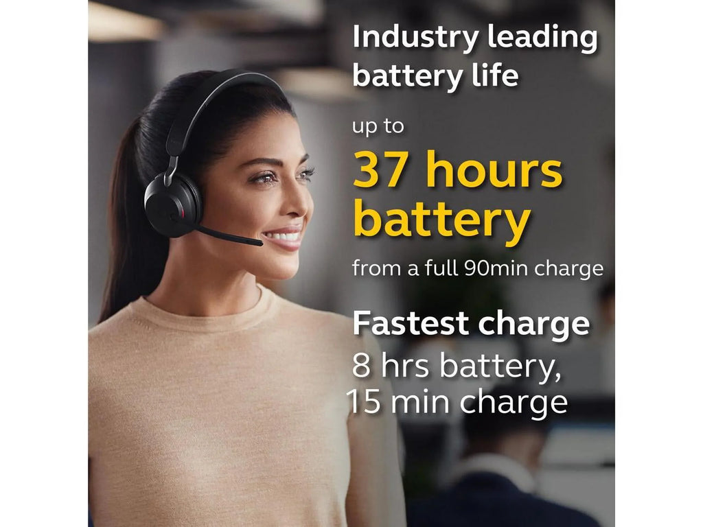 Jabra MS Mono 65 Black Evolve2 Charging Headset USB-C with - / Wireless Stand Music Headphones