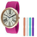 Numeral Slap Gold Set Gift Watch Dial Interchangeable Band Roman Rose Large 5