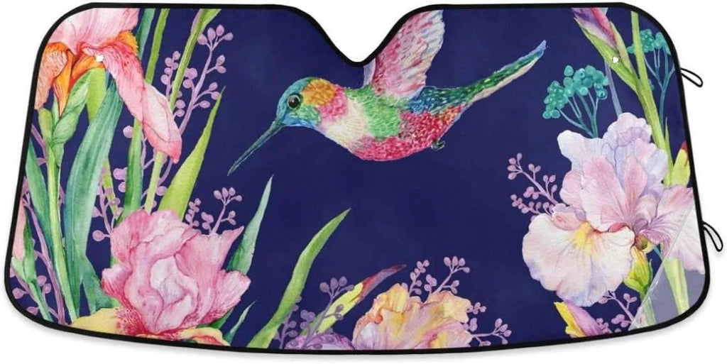 Protector Front x Truck,55 Car SUV Ray Your for Sun Shade Hummingbird Shield Cool Sun Keep Vehicle Sun Visor Windshield Folding Flower Fits to UV 27.6 Shade,Blocks Bestwell Inch