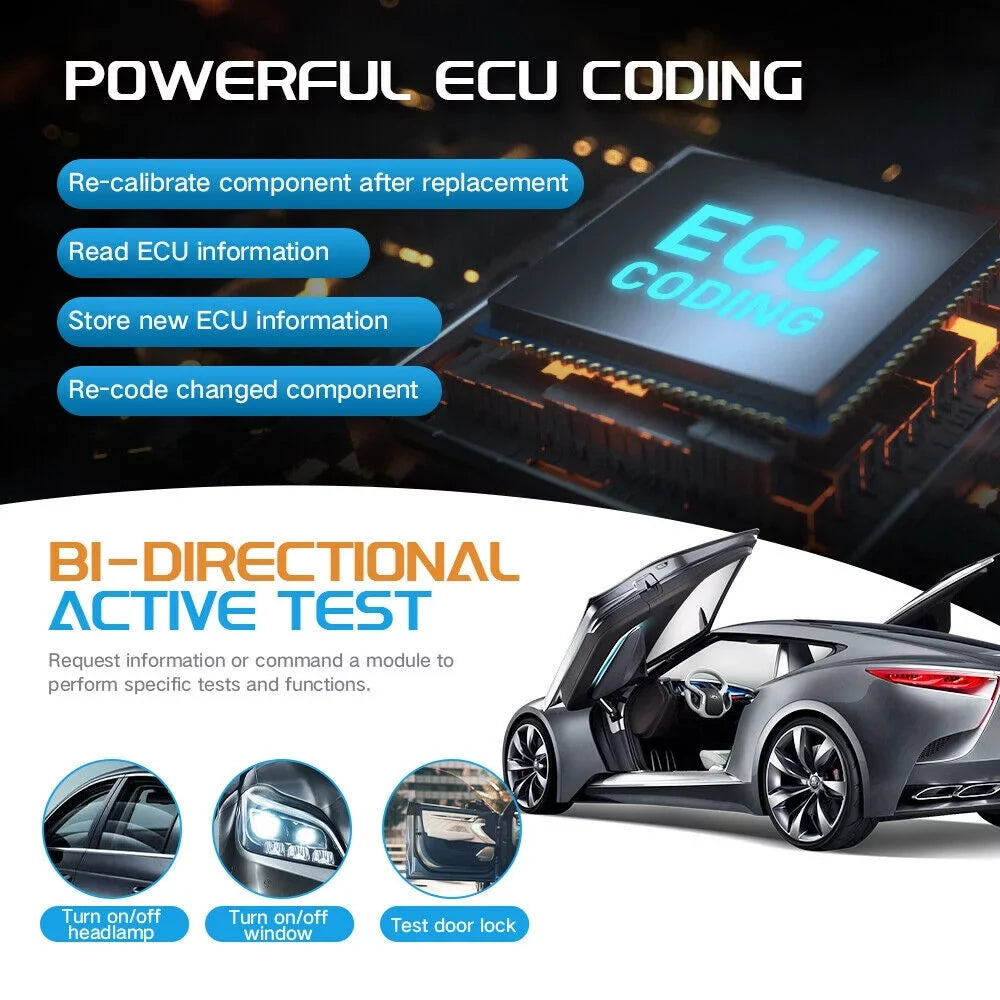 Update OBD Systems 30+ Bi-Directional Automotive Free Code Car Actuation ECU Service EOBD Resets Reader Scan FOXWELL Scan Diagnostic OBD2 Scanner GT75TS Full Tool Tool TPMS Test Control Coding