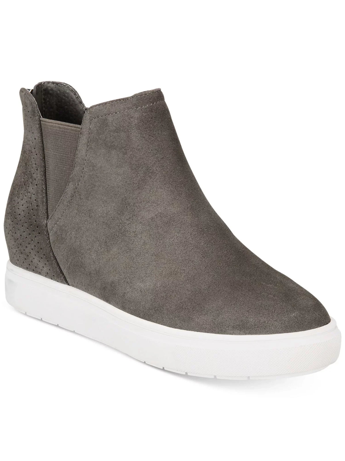 Hidden  Athletic Gore M Heel Tayla Wedge Stretch Platform 1" Leather Round Gray Shoes Perforated Sneakers INC Zip-Up Toe 8