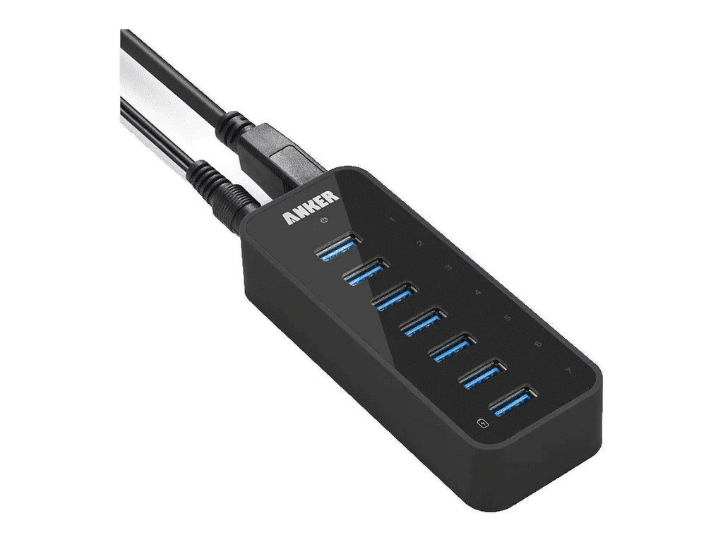 BC Power 7-Port USB Black to [VIA 3A Port with 1.5A, up Adapter 5V Hub VL812-B2 Anker 1 Charging Chipset] 3.0 Included 1.2 12V