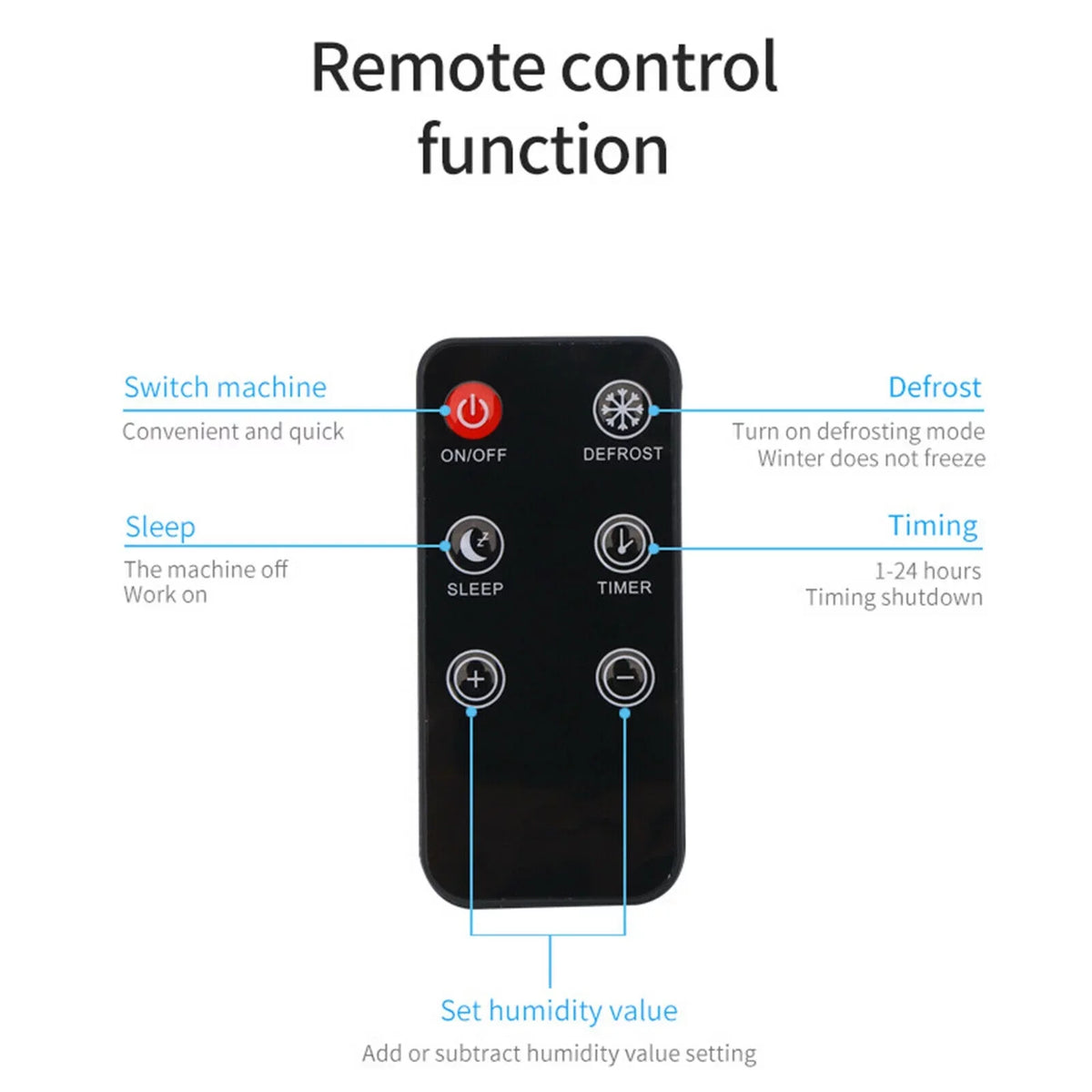 Fichiouy Portable Mute White Mini Air Control Moisture 500ml Remote Absorber Dryer Dehumidifier Home with