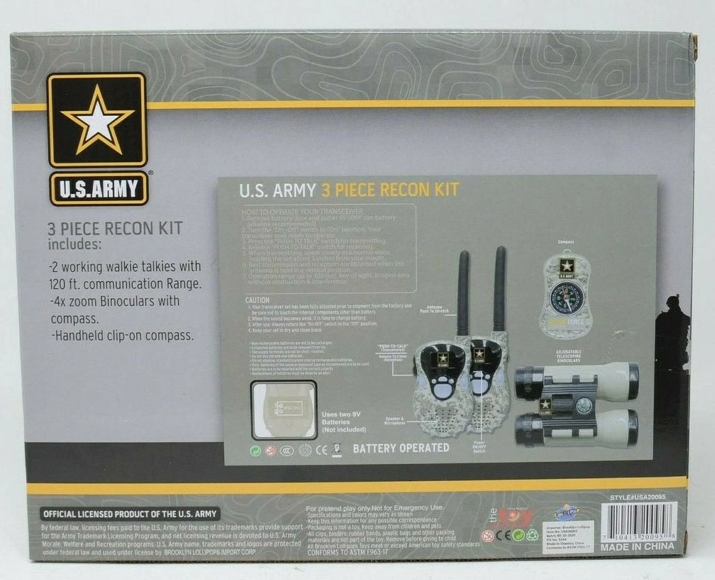 Army 2 Compass US Walkie Kit 3 Binoculars Recon Piece Talkies