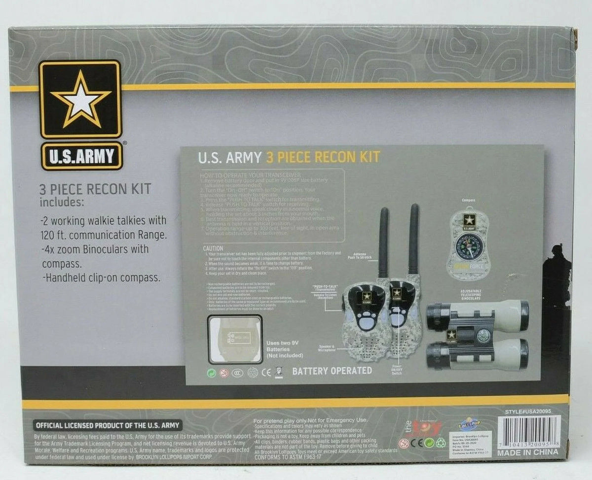 Army 2 Compass US Walkie Kit 3 Binoculars Recon Piece Talkies