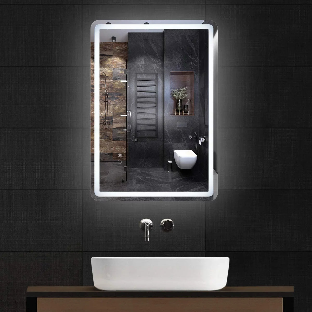 Deluxe Mirror 28 36 Large Bathroom CoSoTower LED with x White/Warm Anti-Fog Transparent Dimmable Vanity Inch Wall Makeup Simple Light（Horizontal/Vertical）,