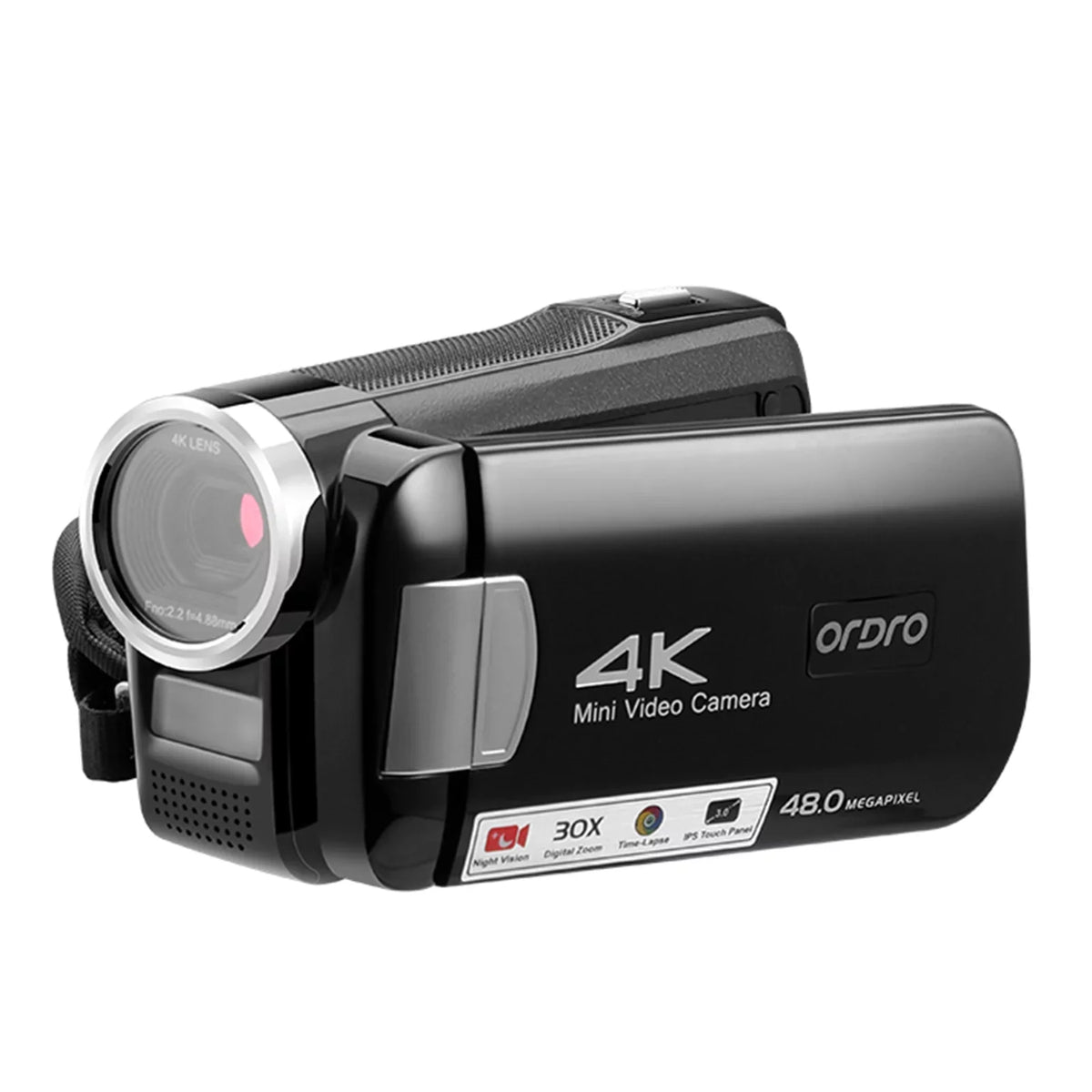 with IPS Remote Carry 48MP IR Recorder Dcenta Zoom Video Digital 30X Control DV 3.0 4K AC2 Inch Bag Touchscreen Digital Battery