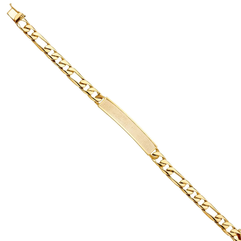 14k Link | Gift Yellow Women Gold 16.4 Men’s Weight Gold  Figaro for Bracelets | 14KY ID 8" Jewelry and Chain Bracelet for | Men -
