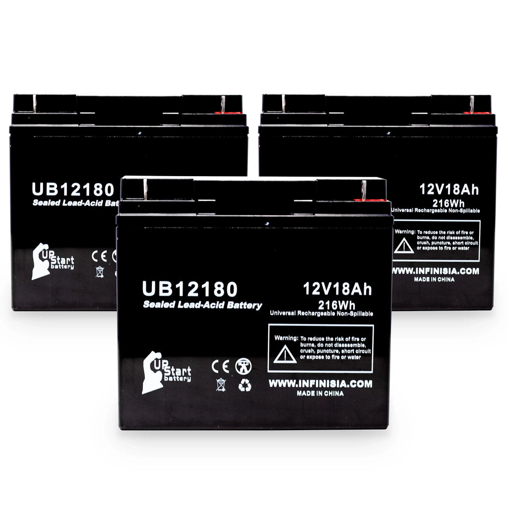 '- Terminal, Battery CF12V18 Battery Replacement SLA) Universal AGM, Pitcher 18Ah, Lead UB12180 Compatible Eagle Sealed - Acid T4 18000mAh, (12V, Pack 3x