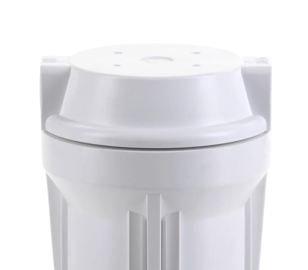 For Systems, Housing 1/2" White Flat Hydronix Cap RO with 10" Ports & White HF2-10WHWH12, Filtration