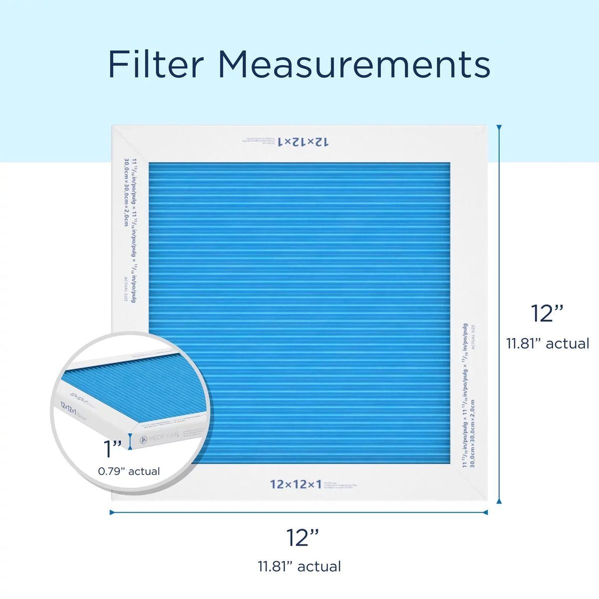 14, Medify Filter 2-Pack) Cleaning (MERV Particles 95% Air 12x12x1 Air Pleated HEPA