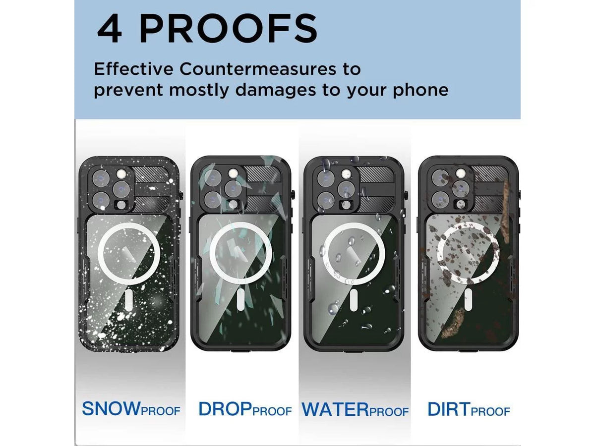 iPhone 6.7 Max 14 Case Sealed Compatible Liquidproof Protection Underwater for Snowproof, with Shockproof Fully Full inch, MagSafe Pro Body Cover