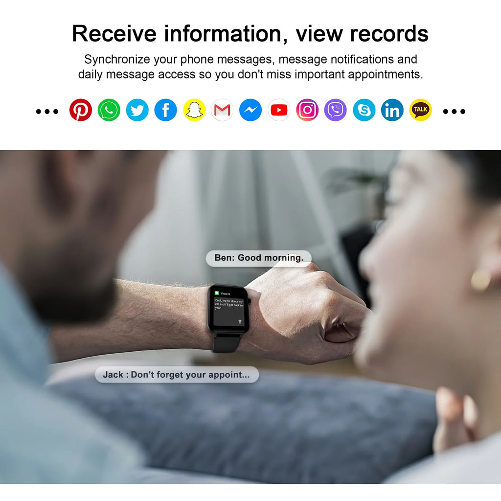 Liquidproof, Voice Games,100+ of Fitness Set Watch Bluetooth Smartwatch Assistant, 1.83" Romantic for Screen, 4 Call, Gifts Smart Sports, and 2 Android iOS, with Mini HD Tracker Blackview with Touch