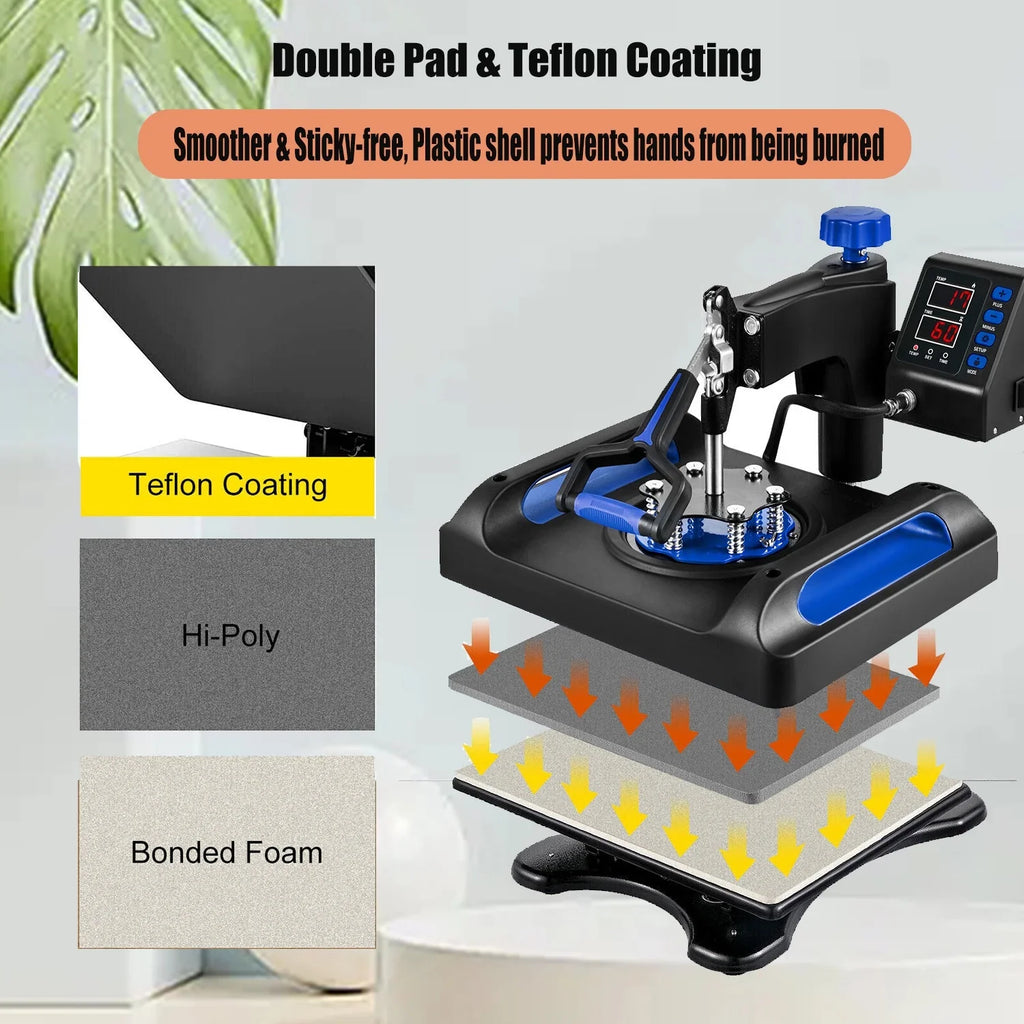 Blue T-Shirts, Inches for Digital Printing, Vinyl Swing Bag, Heat Control Transfer Printer 360 Sublimation Press Printer, x Away 975W, 15 Machine LCD Pillow, Transfer Banner Precise 15 Canvas