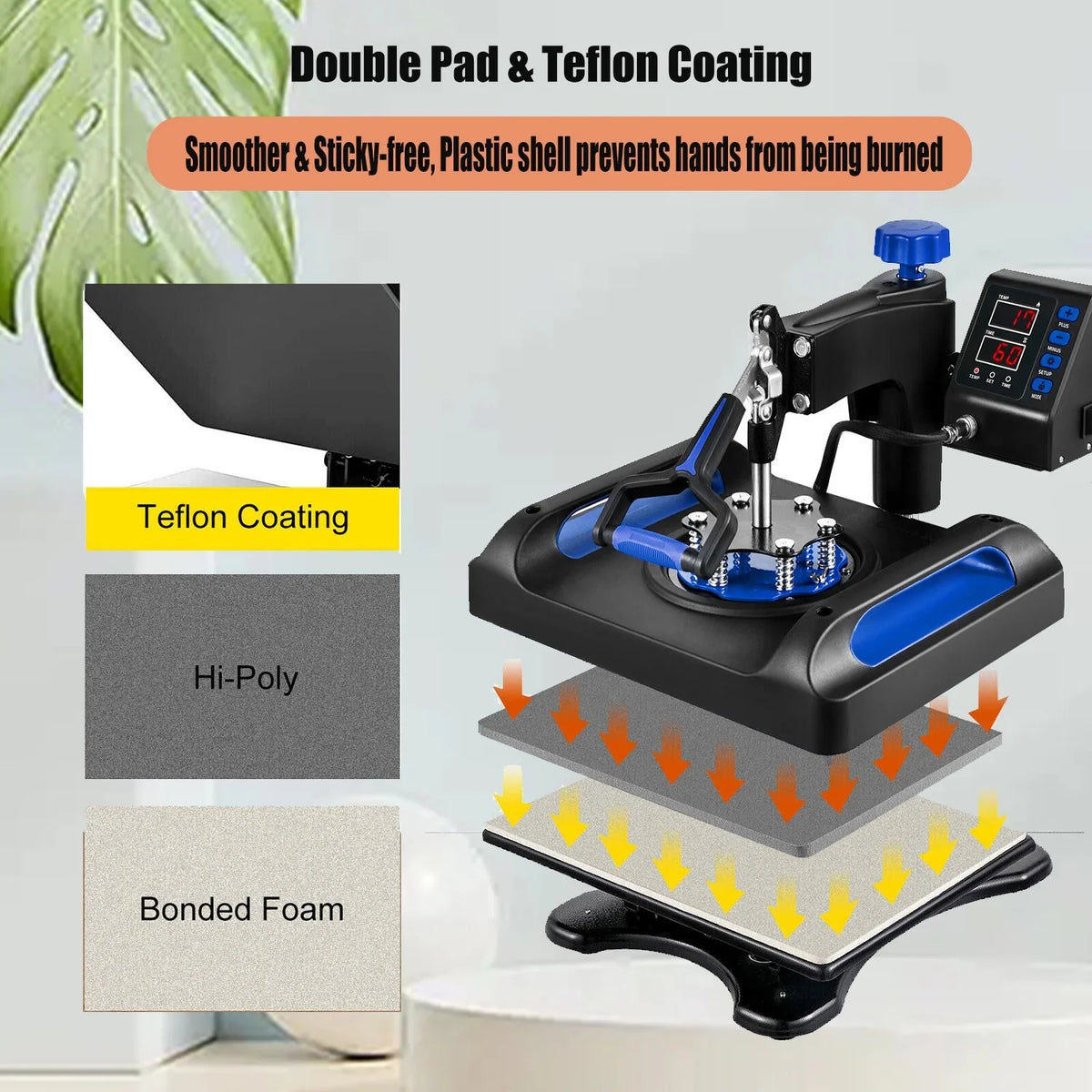 Blue T-Shirts, Inches for Digital Printing, Vinyl Swing Bag, Heat Control Transfer Printer 360 Sublimation Press Printer, x Away 975W, 15 Machine LCD Pillow, Transfer Banner Precise 15 Canvas