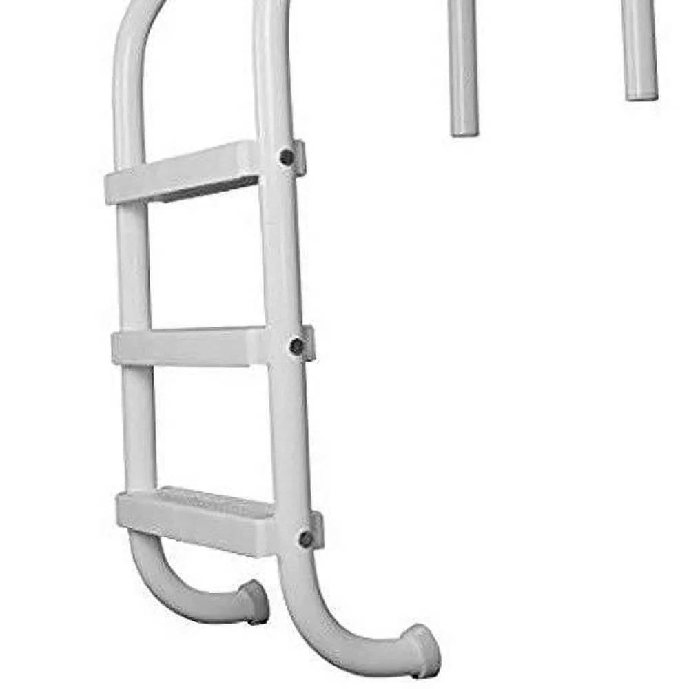 SAFTRON 3-Step Swimming Ladder- Ground Pool White In
