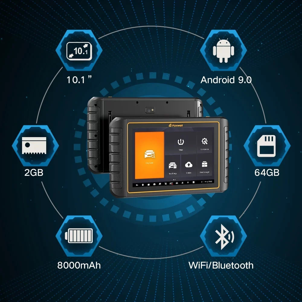 Active All Programming Car Diagnostic EOBD ECU System Reader Test Code Tool Foxwell OBD Scanner Tool Bidirectional TPMS OBD2 Reset Automotive Tool Professional Services Coding Scanner with 36 GT75TS