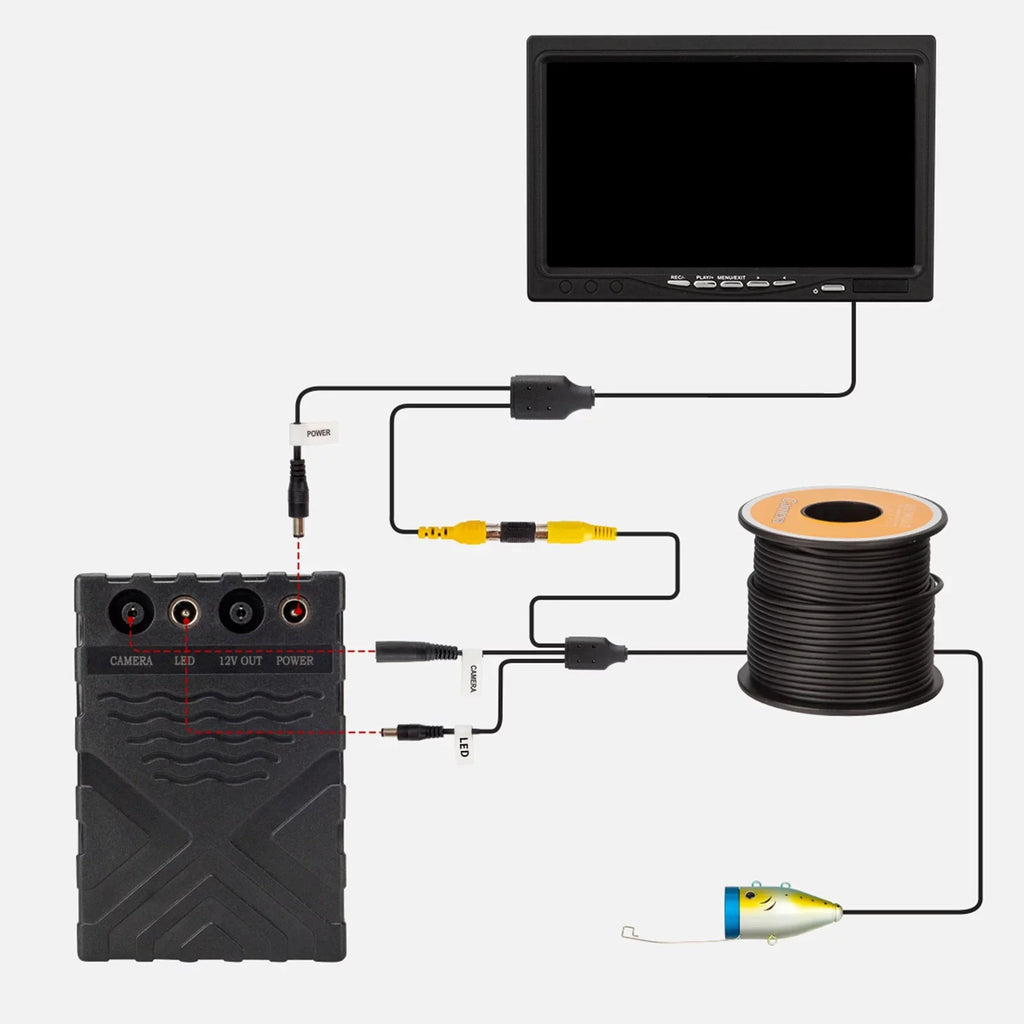 Display 12L-EDS Display LCD 7Inch/9Inch LCD IP68 Camera Boat Underwater Boat 15M/30M/50M Fish QAHM 15M/30M/50M BUZHI Cable 7Inch/9Inch 15M/30M/50M Display Cable Ice camera,Sea Fish Carevas Lake Lake