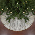 Tree Grain Christmas and Fur Pattern and 48" Northlight Gold Faux Cream Skirt Wood