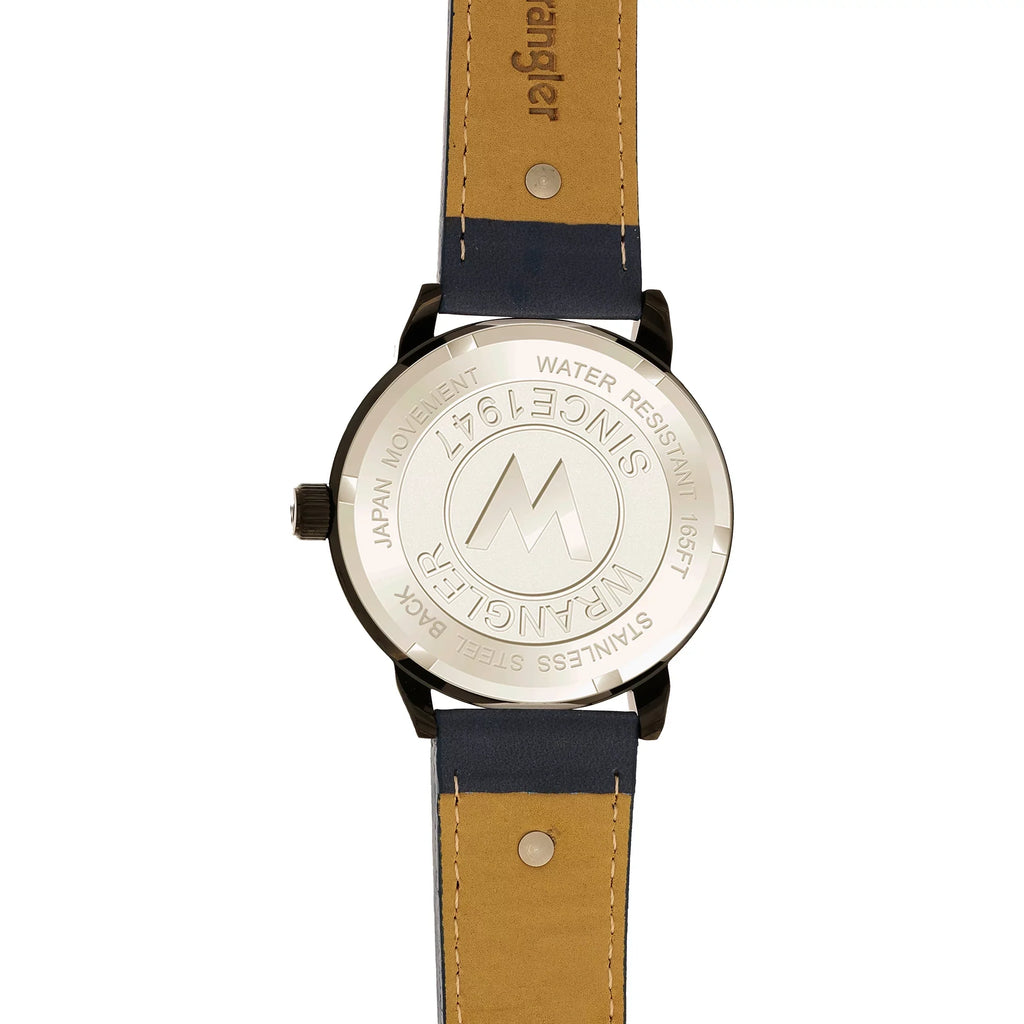 Blue 48.5mm Watch Black Dial, Strap Wrangler