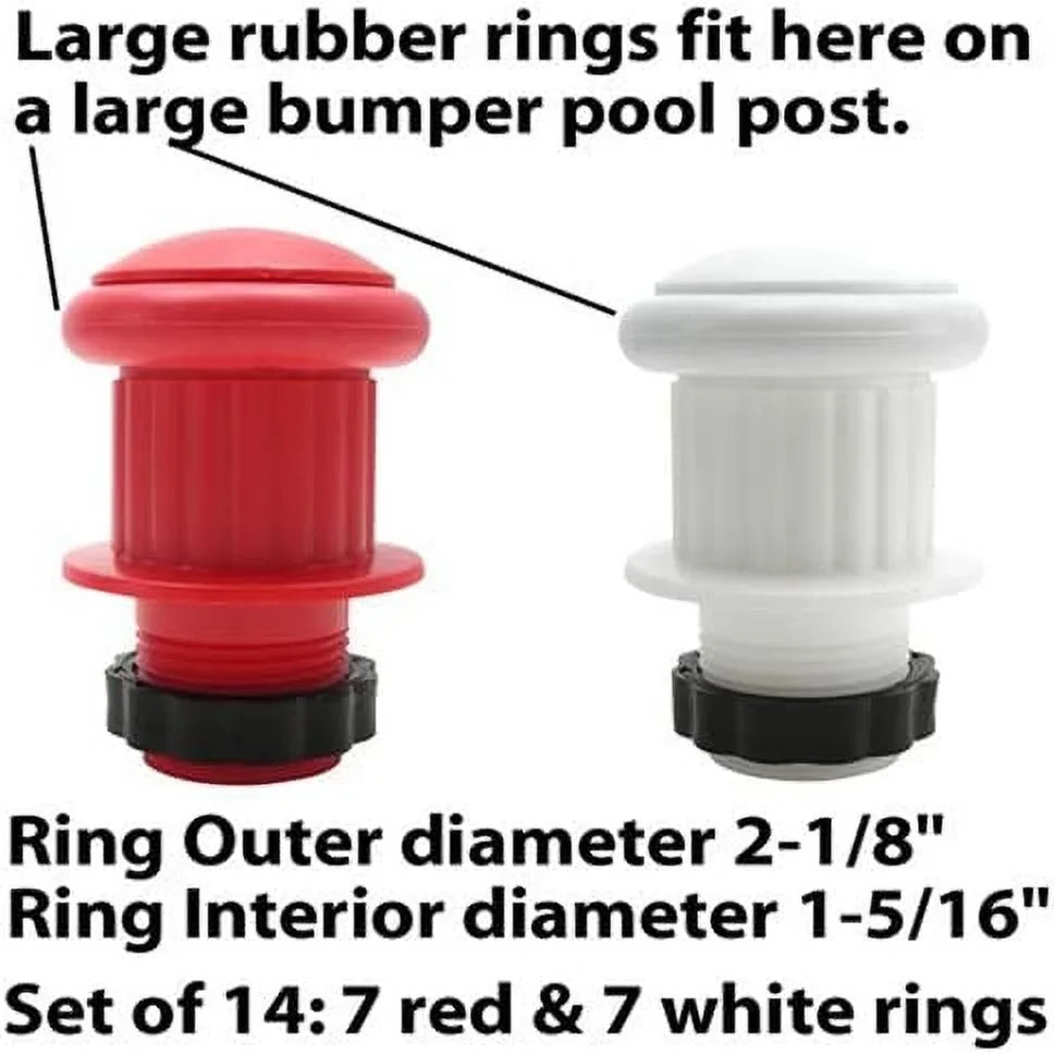 And Rings Rubber White For Table: Large Bumper 7 Pool 7 Red