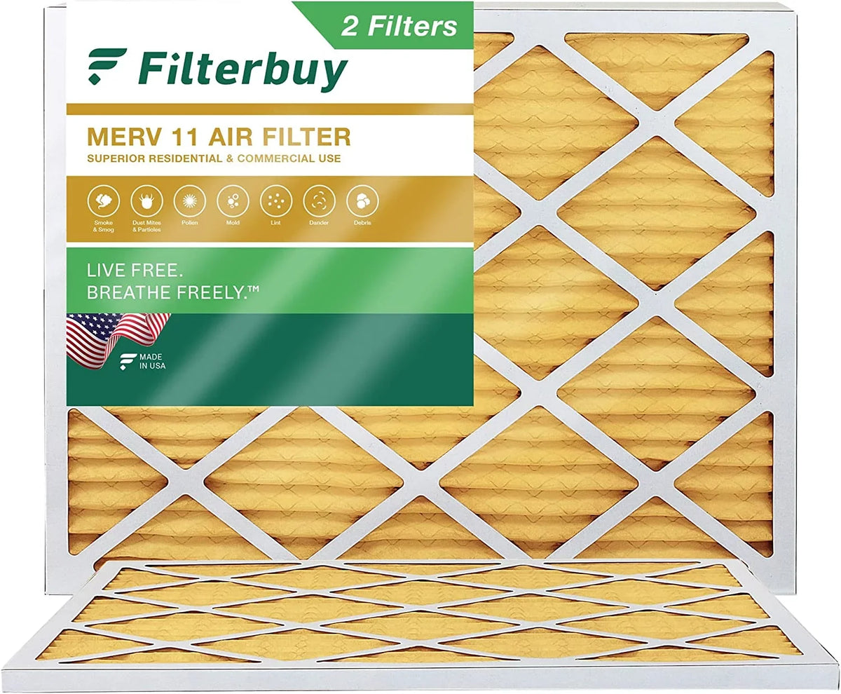 (2-Pack) 11 HVAC Furnace AC MERV Air Filters 10x14x1 Pleated Filterbuy