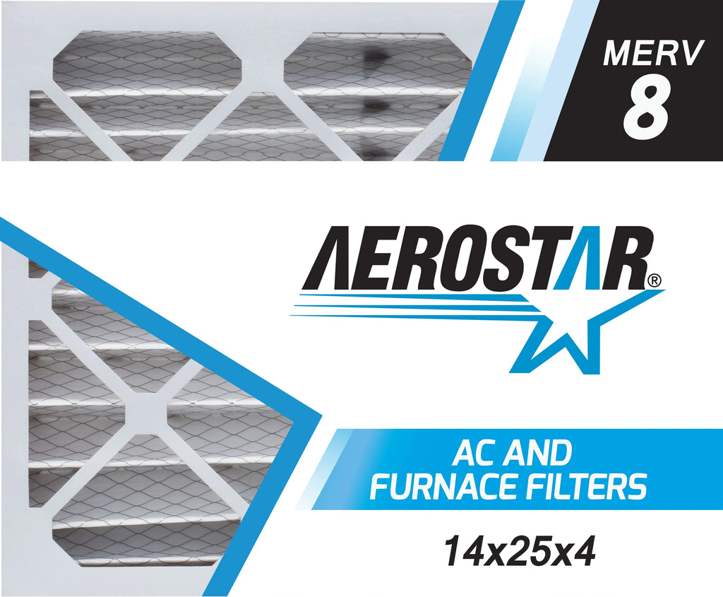 Box Filter, USA 25 14x25x4 Pleated x Air x MERV Made Aerostar 4, 6, 14 8, of the in