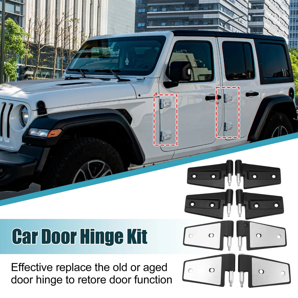 Door for Rear on Door Right 2007-2018 8pcs Unique Bargains with Upper Jeep Hinge Front Bolts JK Wrangler Left