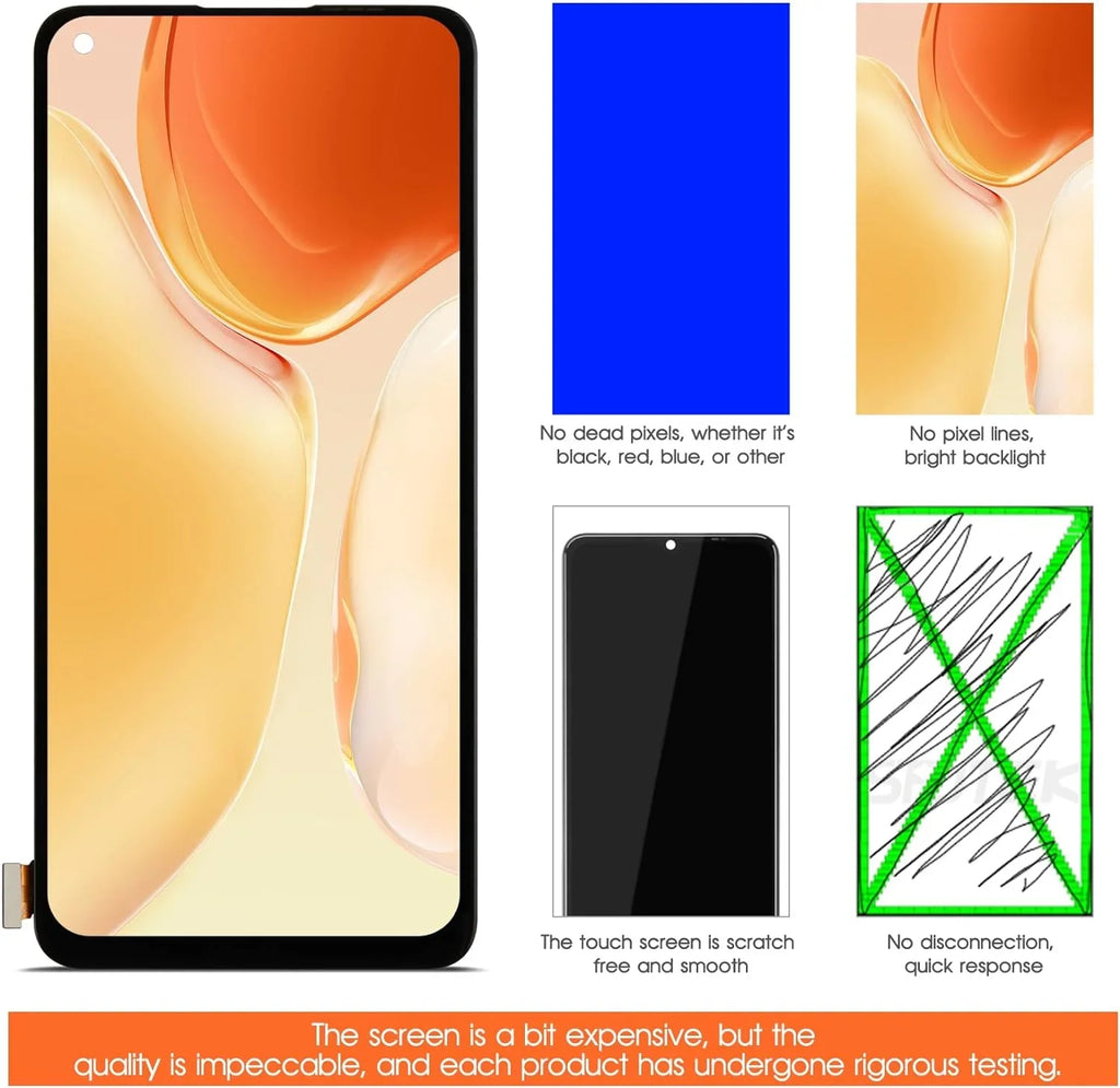 Oneplus (Support Part KB2001 KB2000 Fingerprint) 5G 8T+ Digitizer Repair Replacement KB2003 LCD Display Screen 8T KB2005 Touch Assembly for OLED Screen