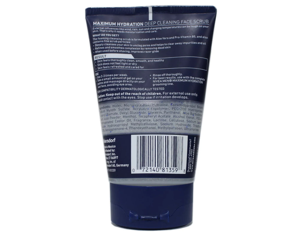 Men 4-Pack 4.4 Nivea Cleaning Original, Deep Oz, Face For Scrub