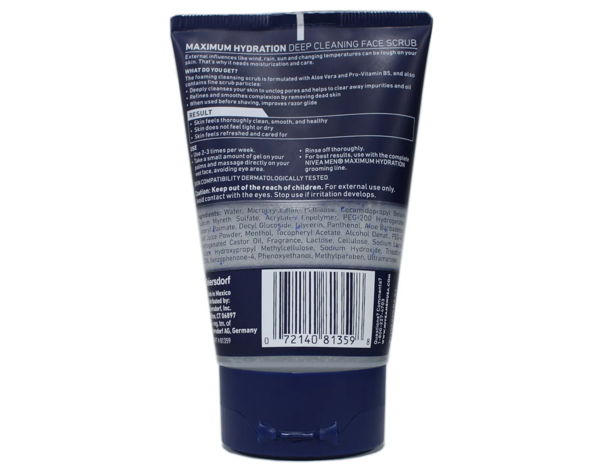 Men 4-Pack 4.4 Nivea Cleaning Original, Deep Oz, Face For Scrub