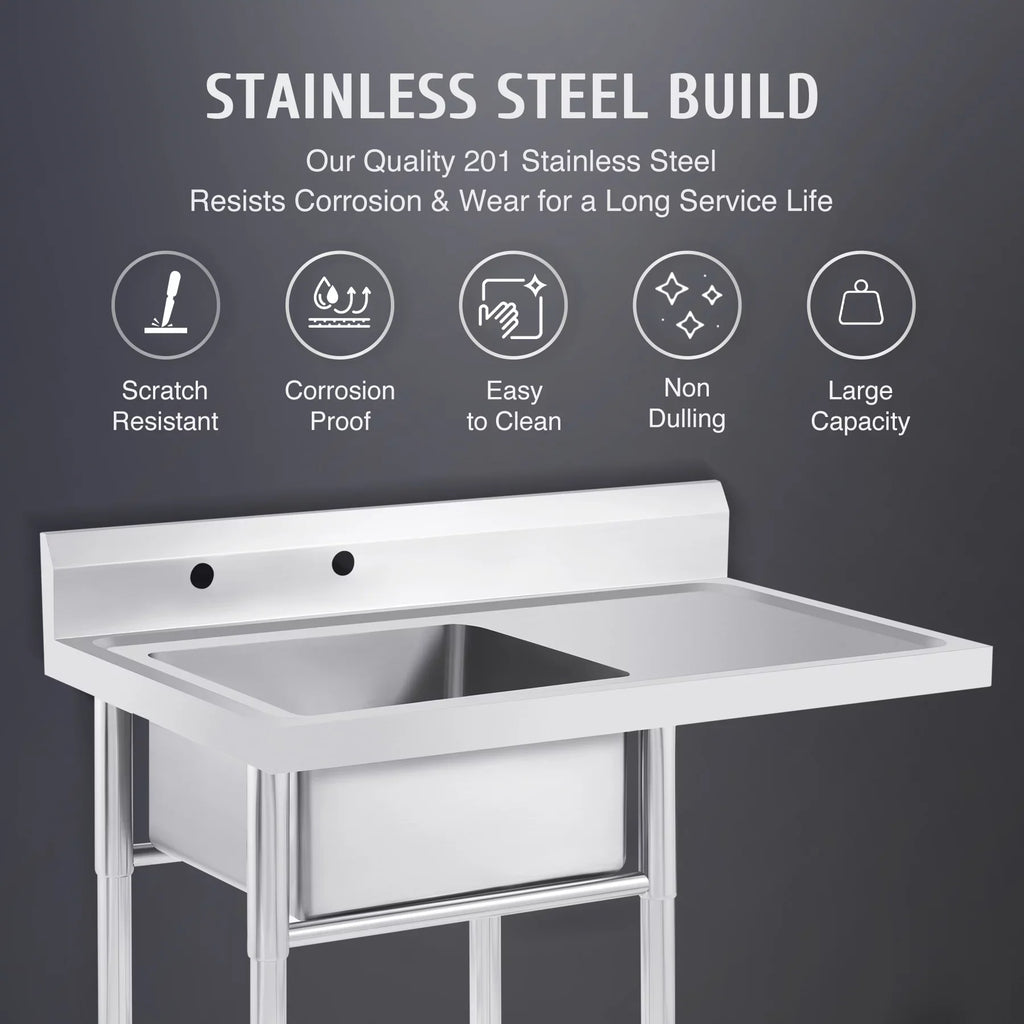 Wilprep Bar for Backsplash Strainer Drainboard Utility Commercial Steel Stainless Sink Kitchen w