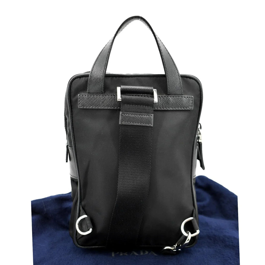Nylon 2vz026 Backpack PRADA Used Bag Black