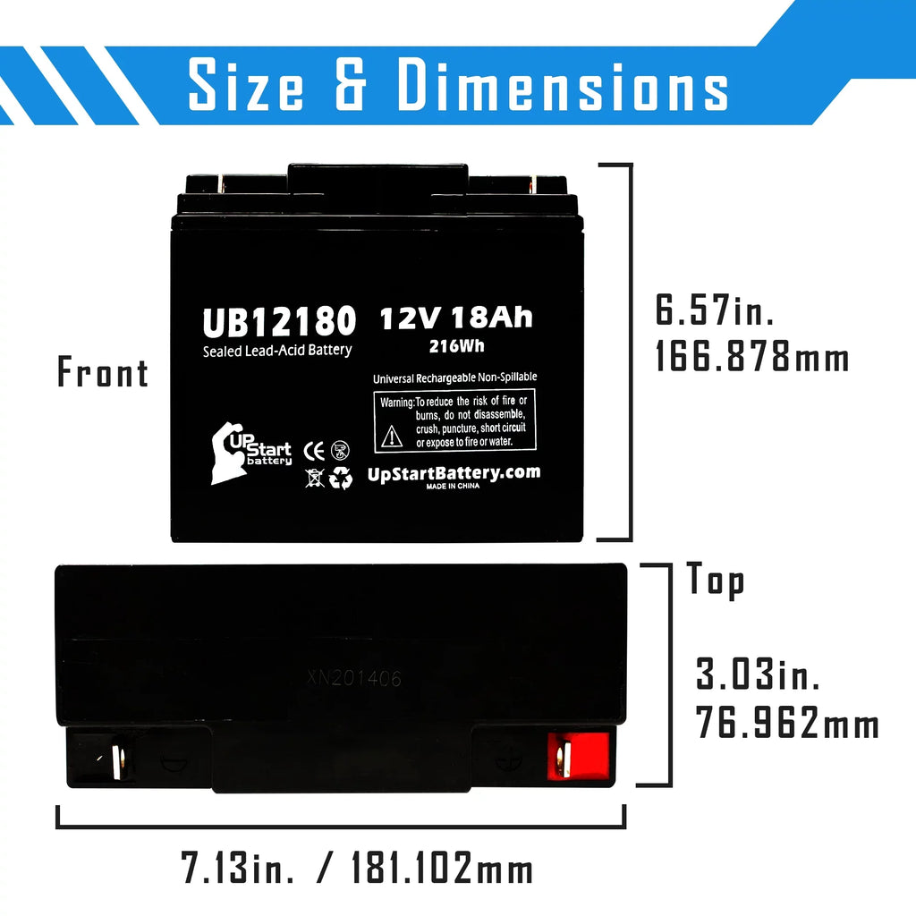 '- Terminal, Battery CF12V18 Battery Replacement SLA) Universal AGM, Pitcher 18Ah, Lead UB12180 Compatible Eagle Sealed - Acid T4 18000mAh, (12V, Pack 3x