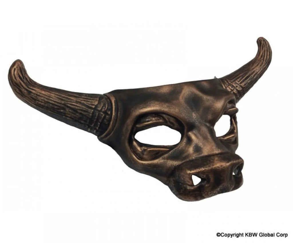 Bronze - Greek Mythology Adult Bull Costume - – - Half Teen Mask Accessory