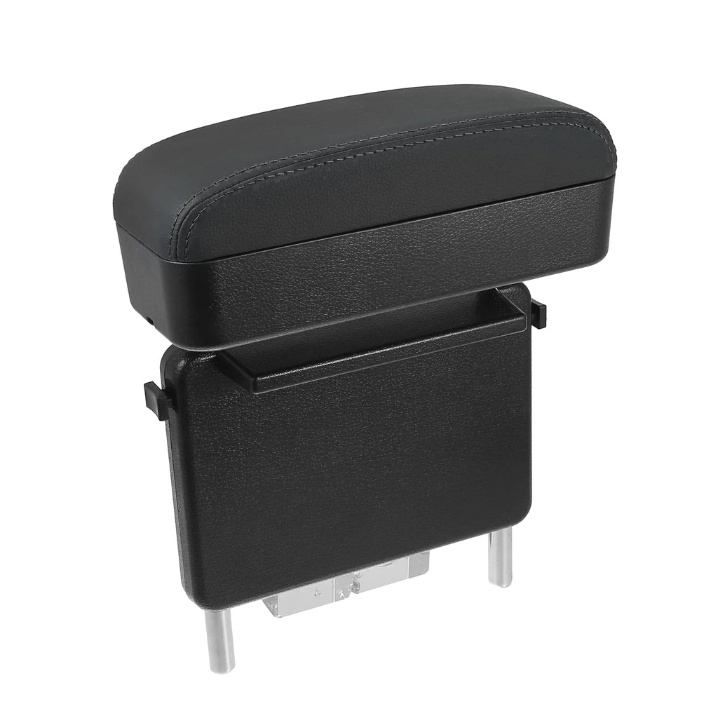 Box Armrest Leather Adjustable Armrest Organizer PU Gap with Storage Seat Armrest Center Black Box Black Car