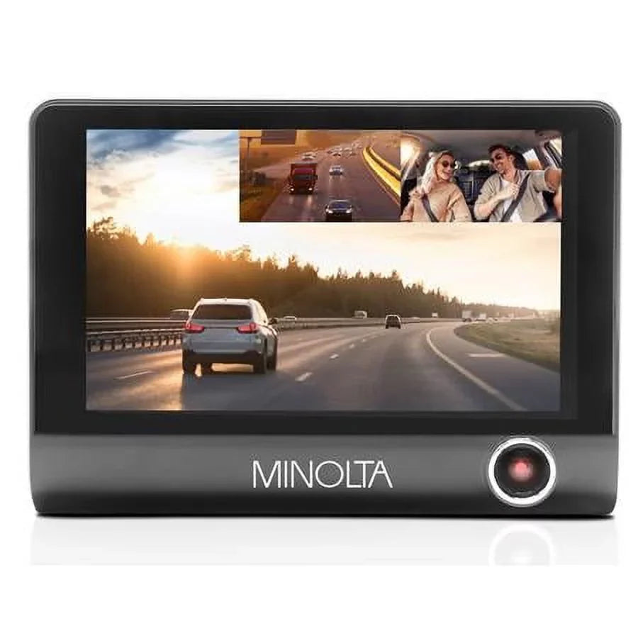 Screen and Recording, MNCD410T Front Camera 3-Channel View Rear Dash Full with Black HD LCD 4"