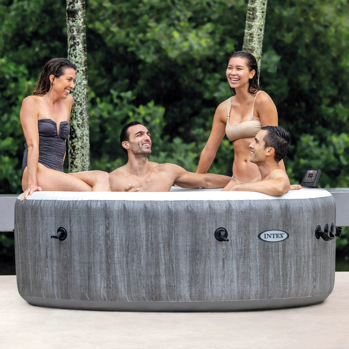 Intex + Hot Pack) Tray Intex (4 Tub Plus Accessories Inflatable PureSpa