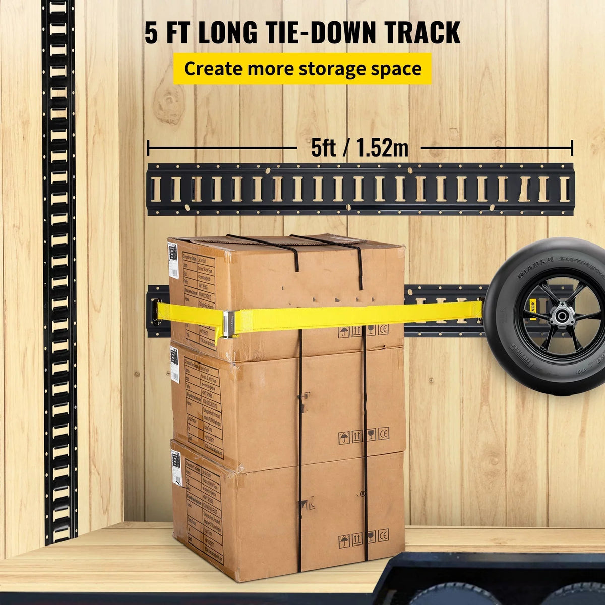 E Down BENTISM 5-Feet Rails 4PCs Trailer Enclosed E Track Tie Cargo Track Rails