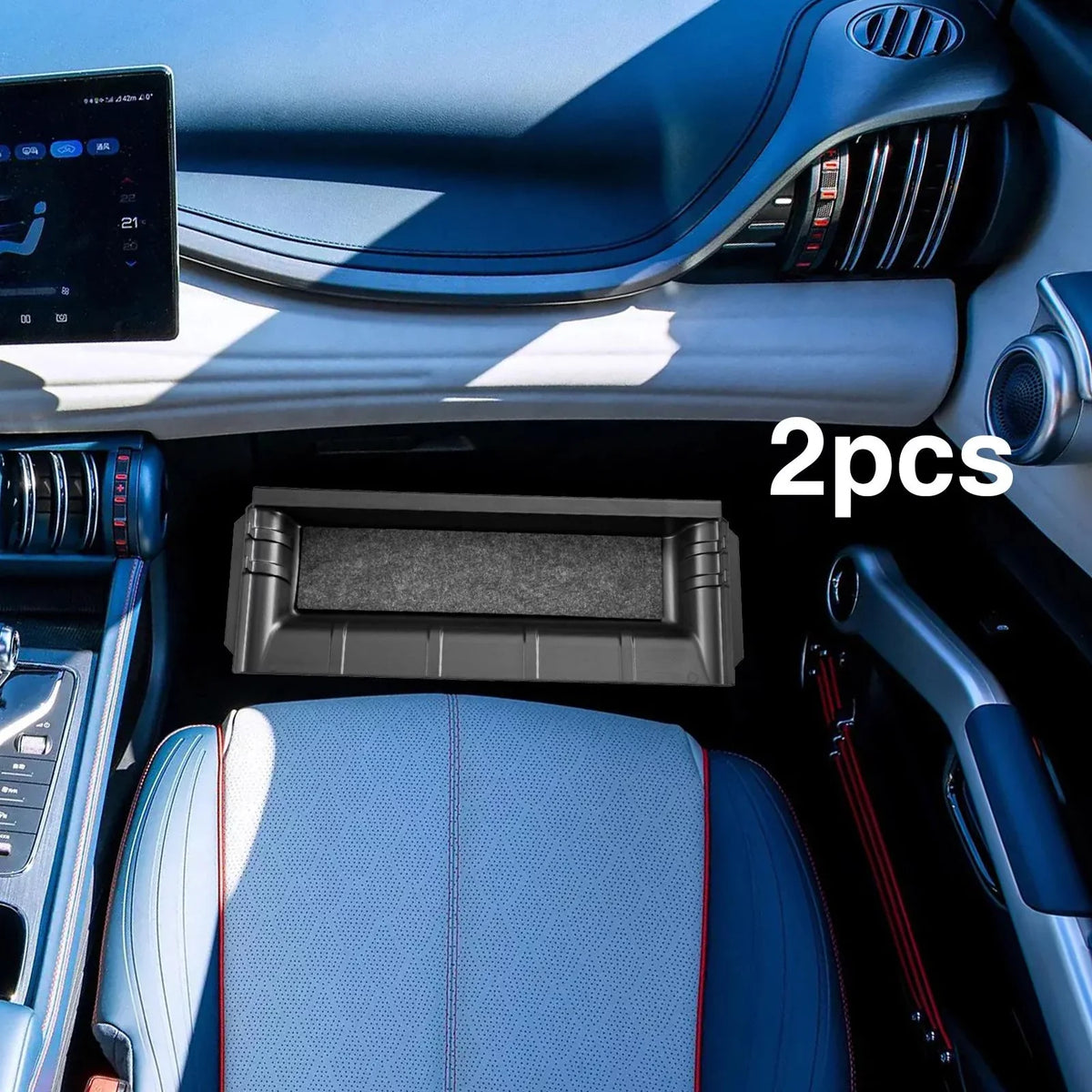 Accessories Hidden under Car 2Pieces Decoration Tray Storage Seat Box Interior Hidden