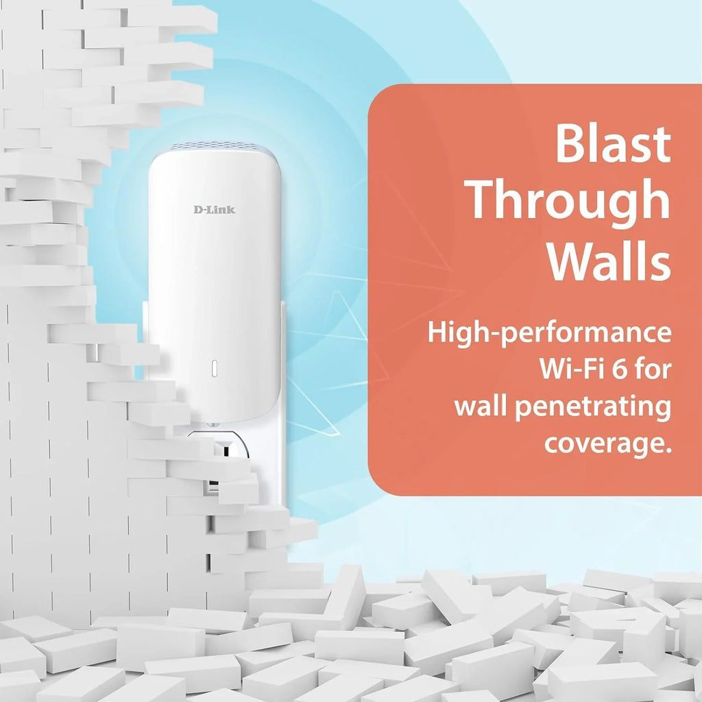 ft | Mesh LAN Sq. Gigabit Cover WiFi 2300 AX3000 6 D-Link (E30) AI | up 1x Extender Port | to Range