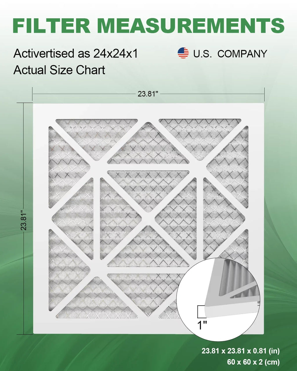 AC Pack 6 Filter TRIGHTFILTERS MERV Air Home 8 Furnace 24x24x1 Filters Pleated HVAC