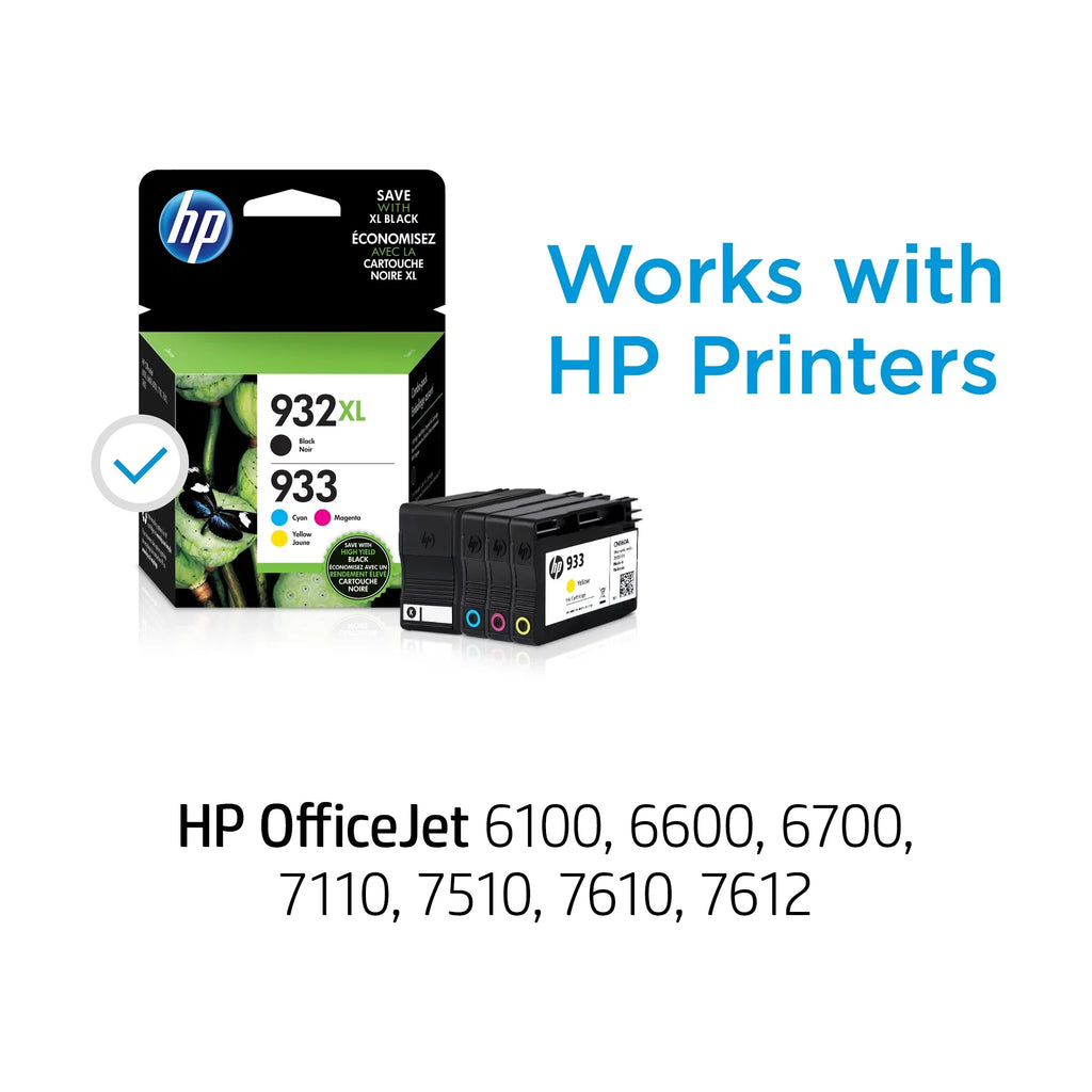 Standard Black Magenta, Color Yield Cyan, Cartridges Ink and 932XL/933 HP High Yellow