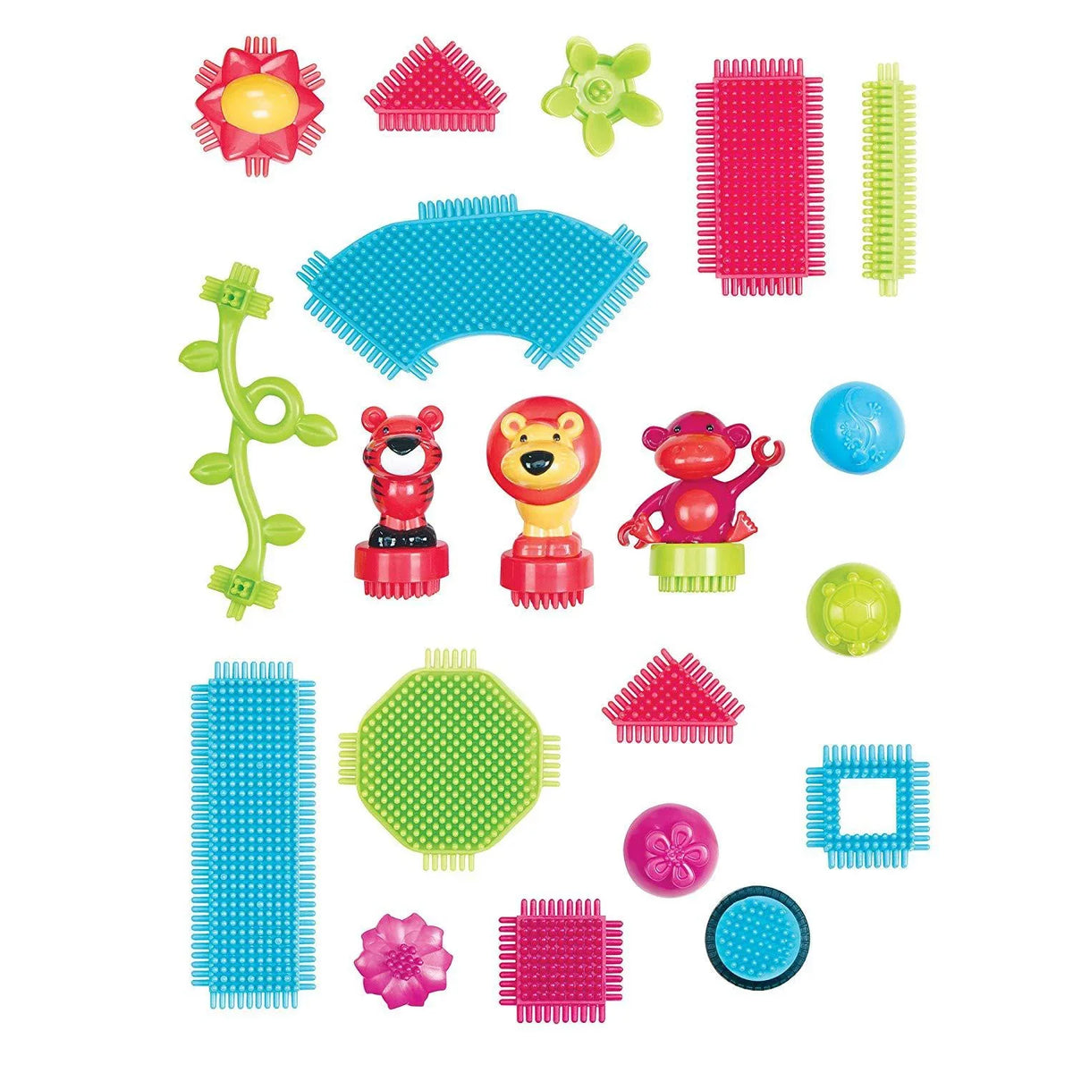 Toys Bristle Dexterity Building for  Blocks Blocks Adventures & - - The Sensory 54Piece Battat - 3D - by 2 Official In Blocks Jungle Creativity - Toys Toy Yr for STEM Kids Bristle A