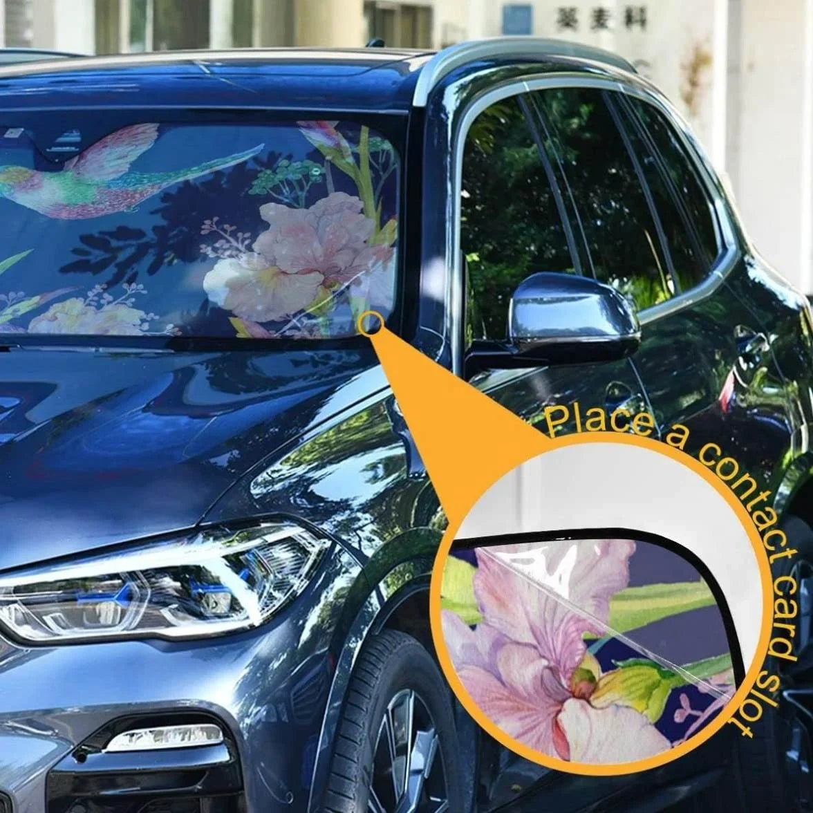 Protector Front x Truck,55 Car SUV Ray Your for Sun Shade Hummingbird Shield Cool Sun Keep Vehicle Sun Visor Windshield Folding Flower Fits to UV 27.6 Shade,Blocks Bestwell Inch