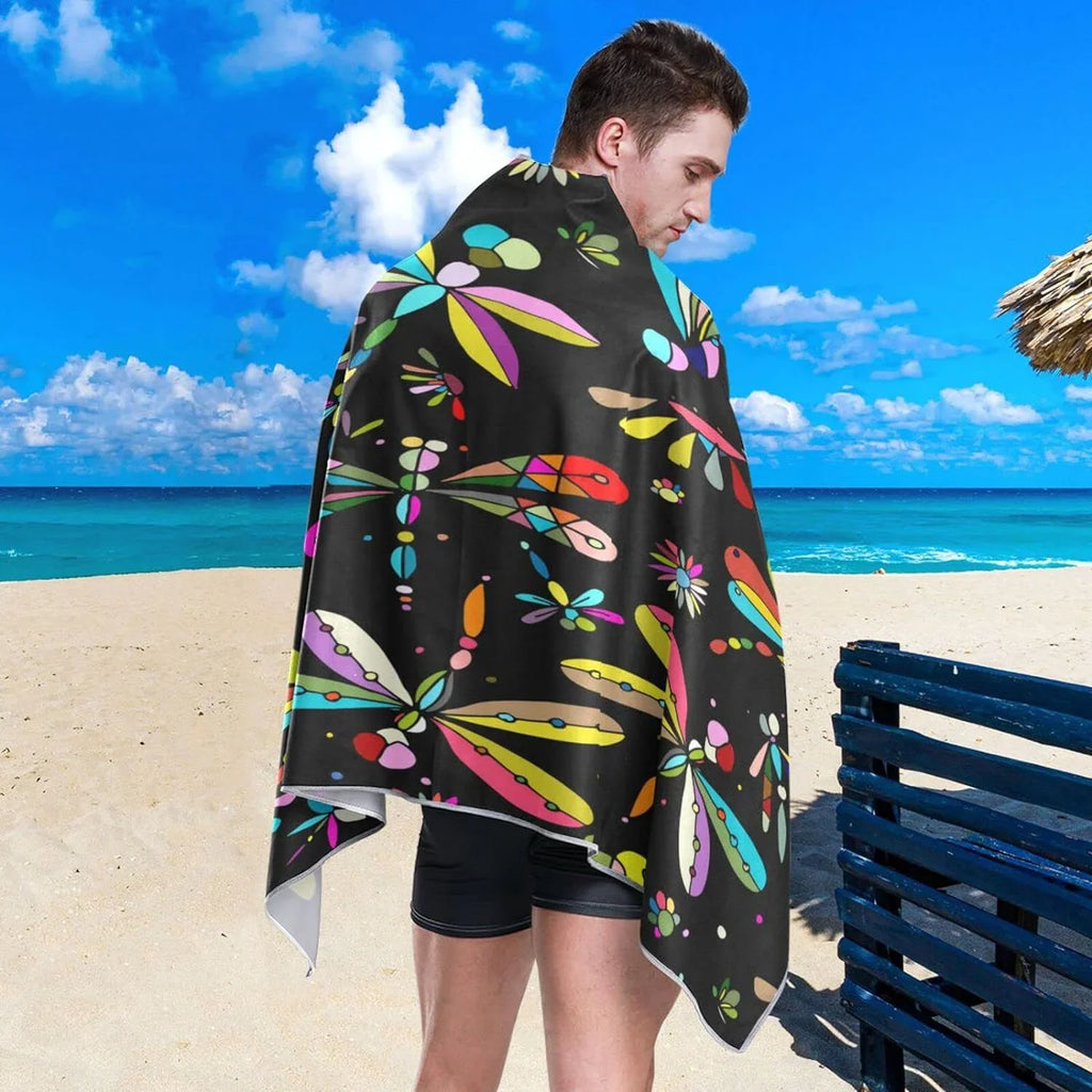 Lightweight - - Oversized Towel Holiday（386） Towels Beach Absorbent Camping Dry Bestwell Quick Travel Compact Super Dragonfly Swimming Towel for