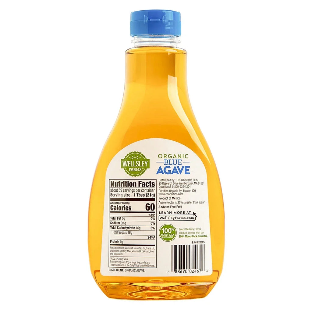 Substitutes 44 oz.- Wellsley Farms Sugar Agave, Liquid Organic Blue