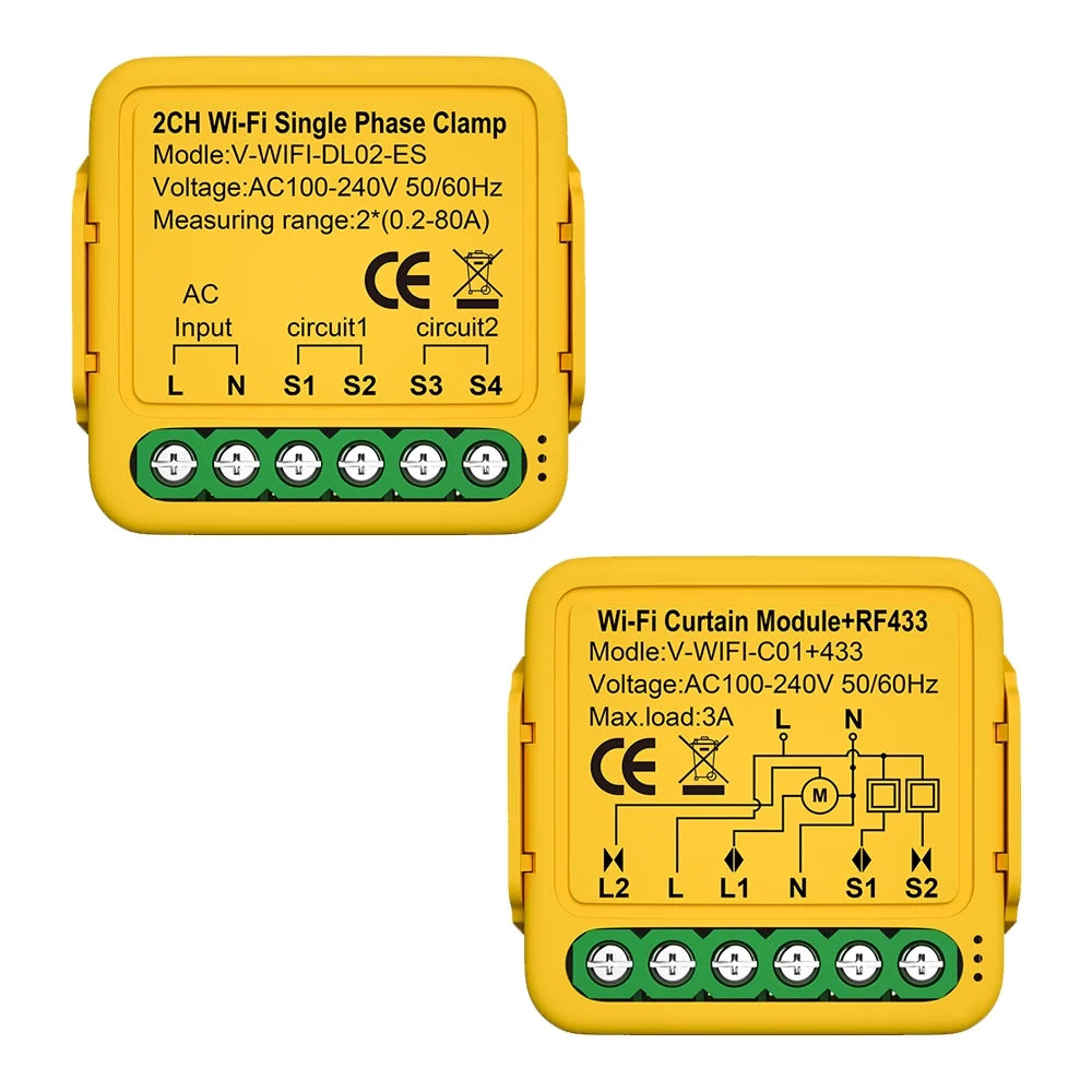 Meter Wifi Consumption Solar 80a Smart 2. Andoer Meter regulator,Statistics Automatic Phase 50/60hz Clamp voltage Clamp 80a Solar Current 100-240v Solar Clamp Smart