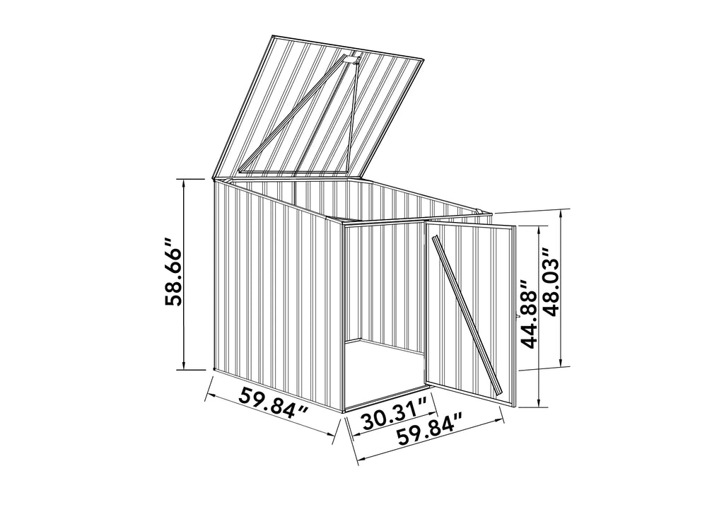 '- 5 Shed ft. Pump  x 5 Pool Absco Multipurpose Woodland Gray AB1070
